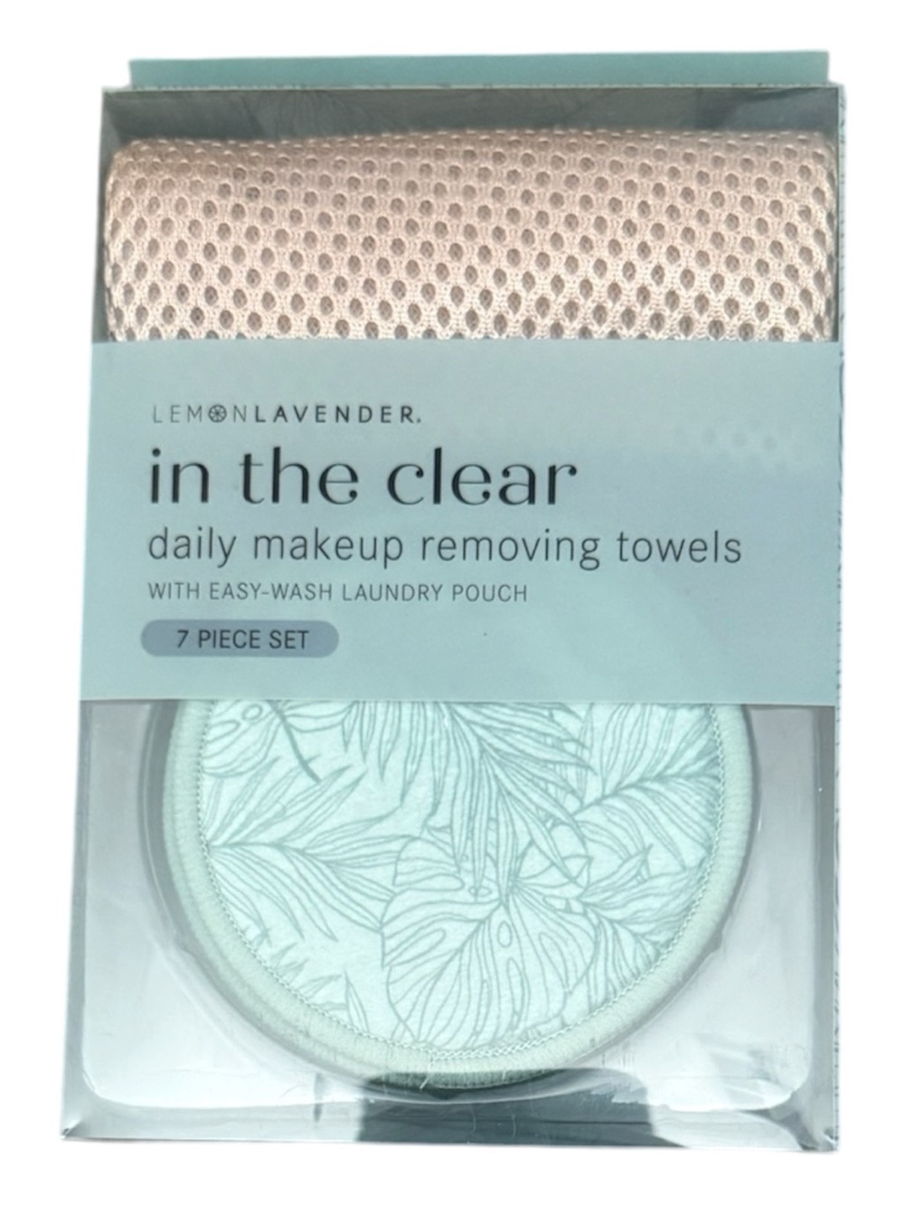 Lemon Lavender "in the clear" Daily Makeup Removing Towels - Mint. 7 piece set